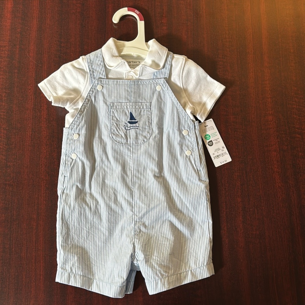 NWT-Infant Boys Overalls Outfit-Carter’s